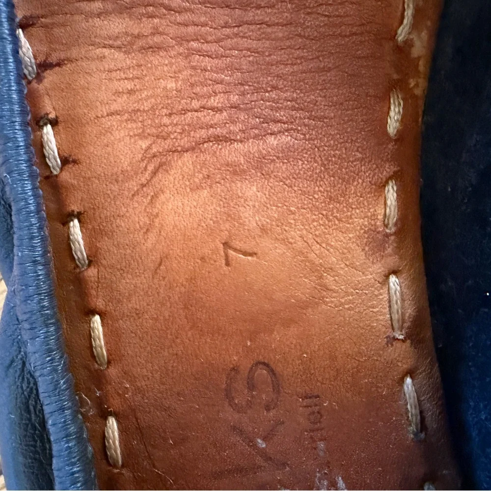 Tieks 100% leather California navy ballet flats teal sole foldable - Picture 2 of 16